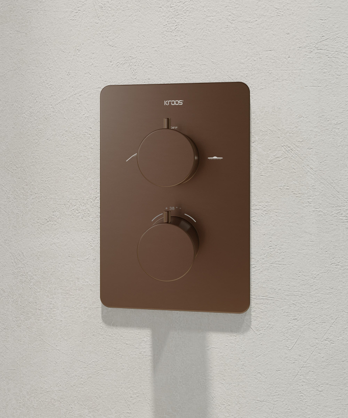 Unterputz-Duschthermostat-Set Roségold gebürstet - Fiumina