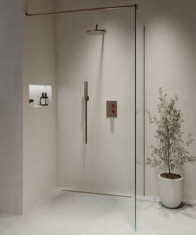 Unterputz-Duschthermostat-Set Roségold gebürstet - Fiumina