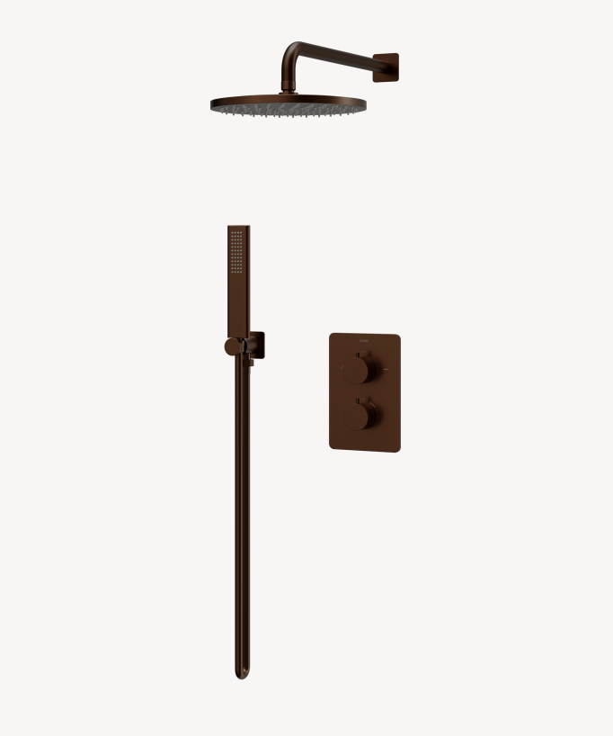 Unterputz-Duschthermostat-Set Roségold gebürstet - Fiumina