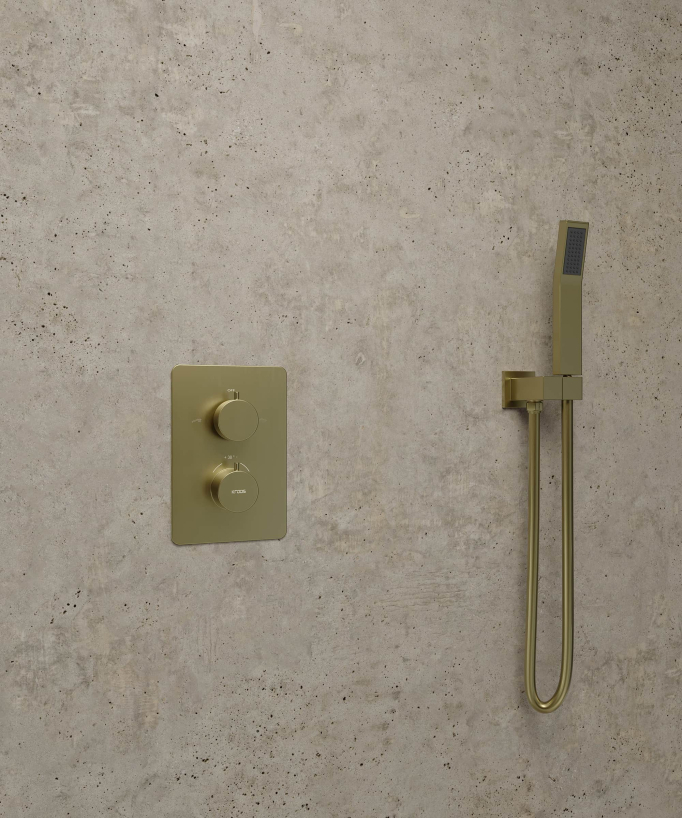 Unterputz-Thermostat-Duschsäule gebürstetes Gold - Sirius