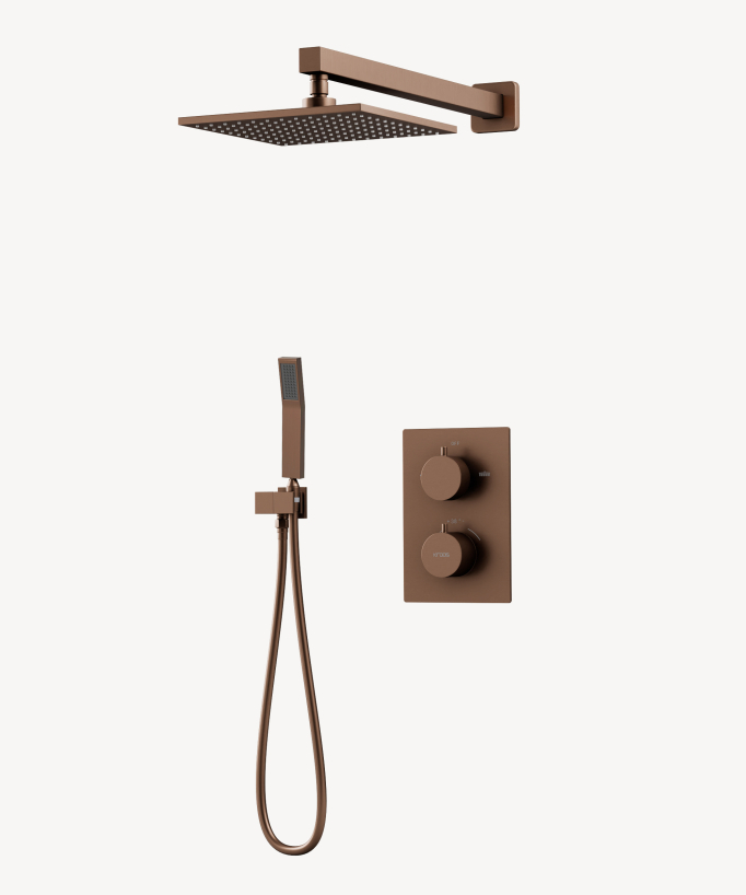 Unterputz-Duschsystem Thermostat Gebürstetes Roségold - Sirius