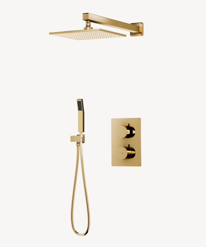 Unterputz-Duschsystem Thermostat Gold - Sirius