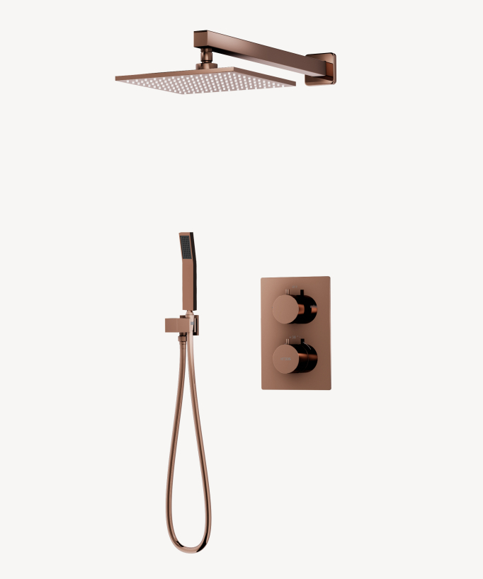 Unterputz-Duschsystem Thermostat Roségold - Sirius