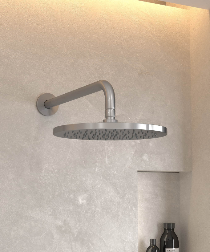 Unterputz-Duschsystem und Badewanne Nickel gebürstet - Corbeau