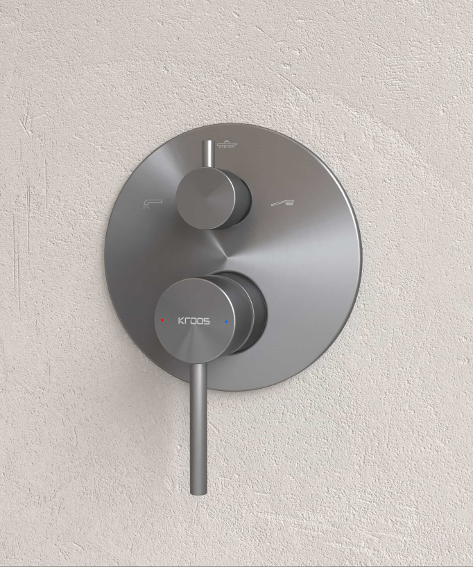 Unterputz-Duschsäule und Badewannenarmatur Gun Metal - Corbeau