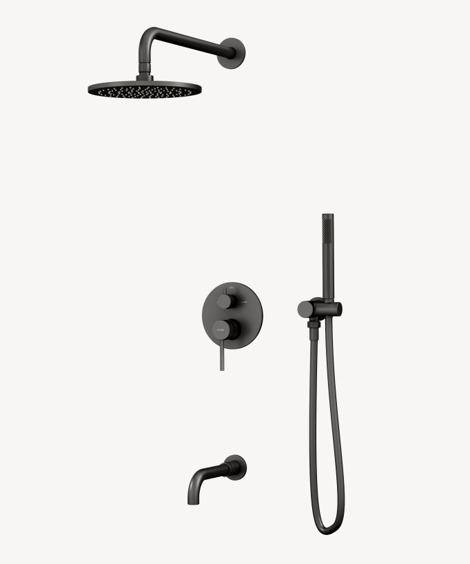 Unterputz-Duschsäule und Badewannenarmatur Gun Metal - Corbeau