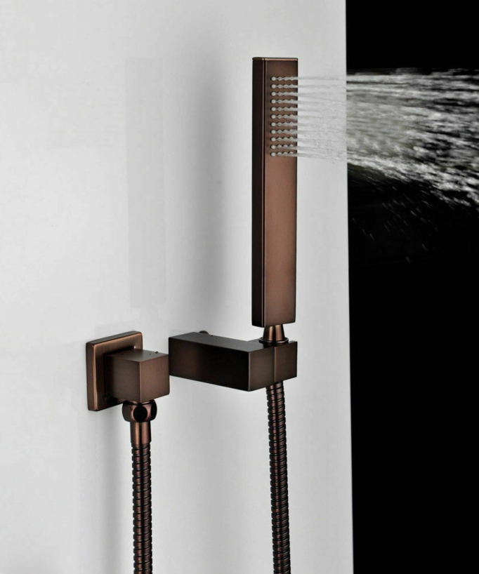 Multifunktionale Unterputz-Duschsäule mit Thermostat, kupferfarben, Celaya