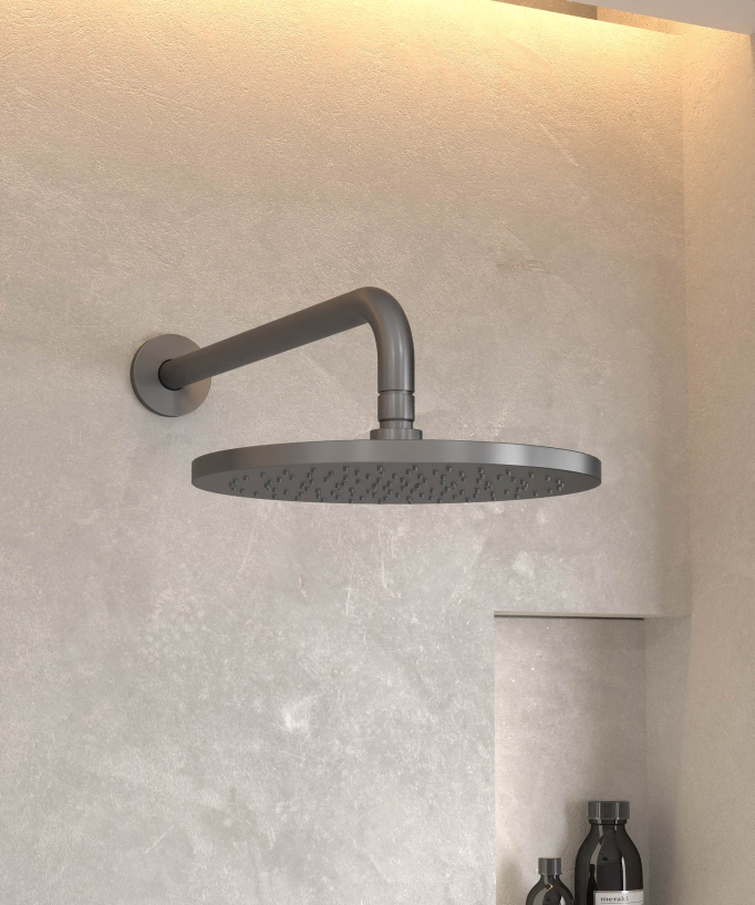 Modernes Unterputz-Duschset Regenstrahl Gun Metal - Corbeau