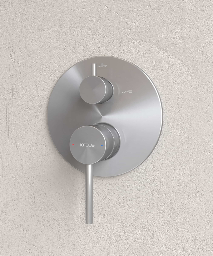 Moderner Unterputz-Duscharmatur-Set Regenbrause gebürstetes Nickel - Corbeau