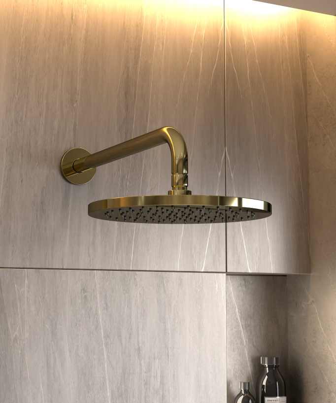 Unterputz-Duschset Regenstrahl modern Gold - Corbeau