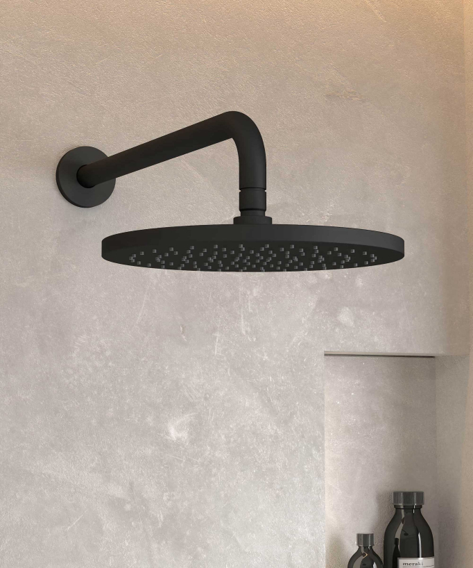 Unterputz-Duschsystem Thermostat Regendusche Antikalk Schwarz – Corbeau