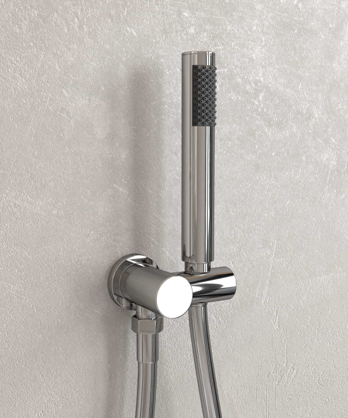 Modernes Unterputz-Duschset Regeneffekt Chrom – Corbeau