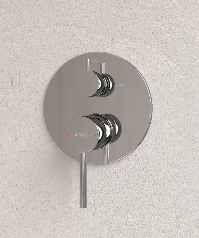 Modernes Unterputz-Duschset Regeneffekt Chrom – Corbeau