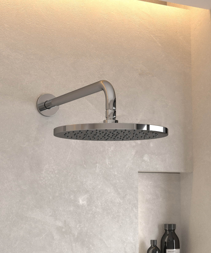 Modernes Unterputz-Duschset Regeneffekt Chrom – Corbeau