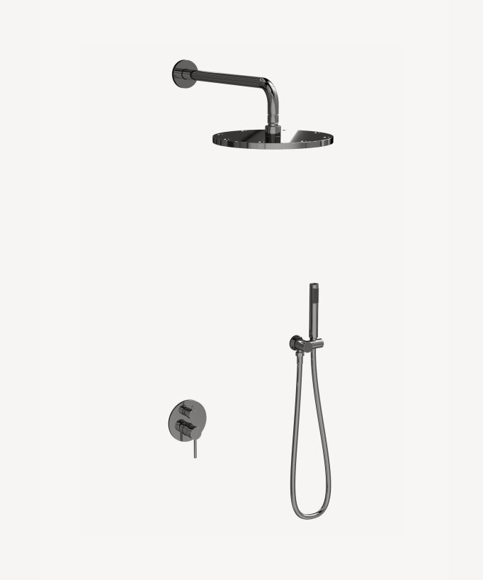 Modernes Unterputz-Duschset Regeneffekt Chrom – Corbeau