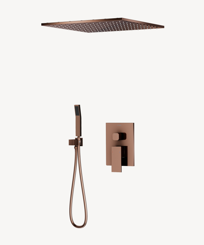 Decken-Einbau Duschsystem Regendusche Roségold - Sirius