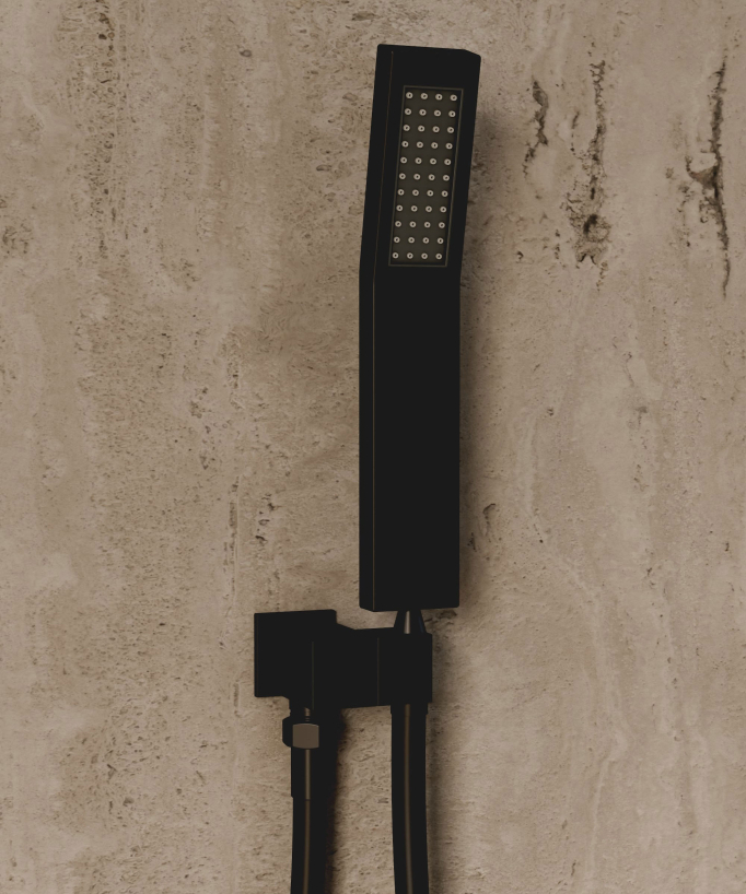 Thermostatisches Decken-Duschsystem 500 mm, 3 Körperdüsen Schwarz – Sirius