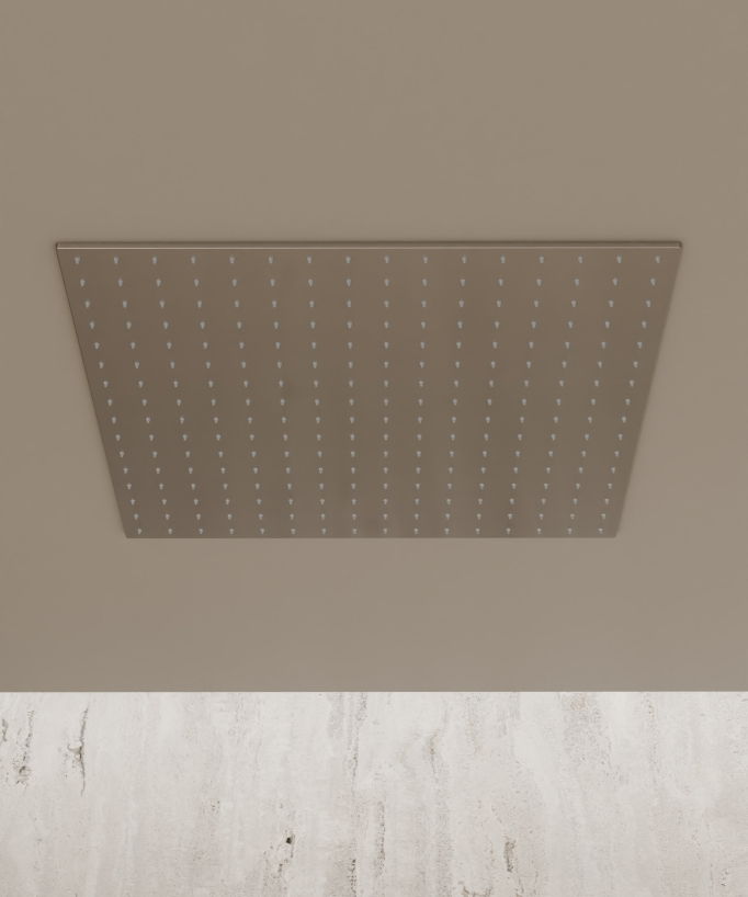 Thermostatisches Unterputz-Duschsystem Decke 500 mm, 3 Körperdüsen Nickel gebürstet - Sirius