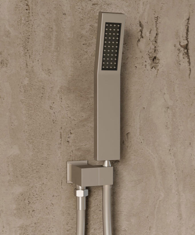 Thermostatisches Unterputz-Duschsystem Decke 500 mm, 3 Körperdüsen Nickel gebürstet - Sirius