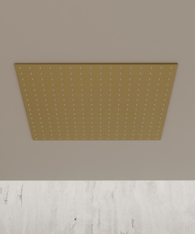 Thermostatischer Decken-Einbauduschhimmel 500 mm, 3 Körperdüsen Gebürstetes Gold - Sirius