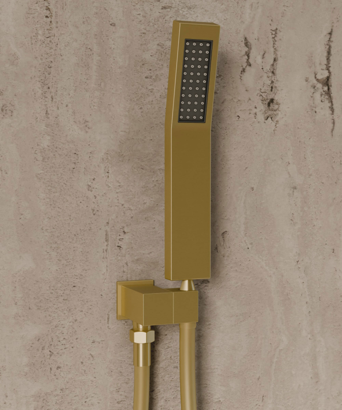 Thermostatischer Decken-Einbauduschhimmel 500 mm, 3 Körperdüsen Gebürstetes Gold - Sirius
