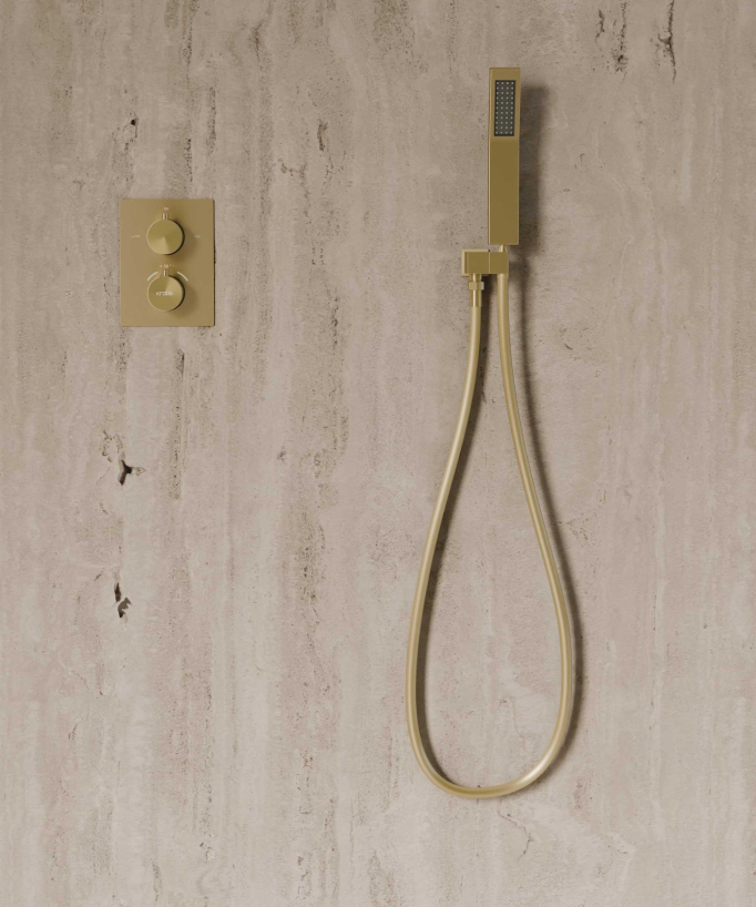 Deckeneinbau-Thermostat-Duschsystem - Gebürstetes Gold
