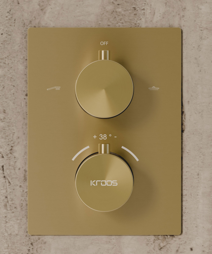 Deckeneinbau-Thermostat-Duschsystem - Gebürstetes Gold