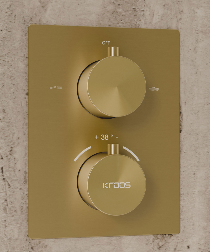 Deckeneinbau-Thermostat-Duschsystem - Gebürstetes Gold