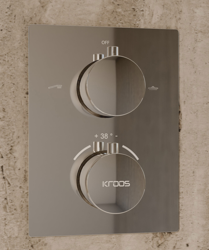 Deckenintegriertes Thermostat-Duschsystem – Chrom