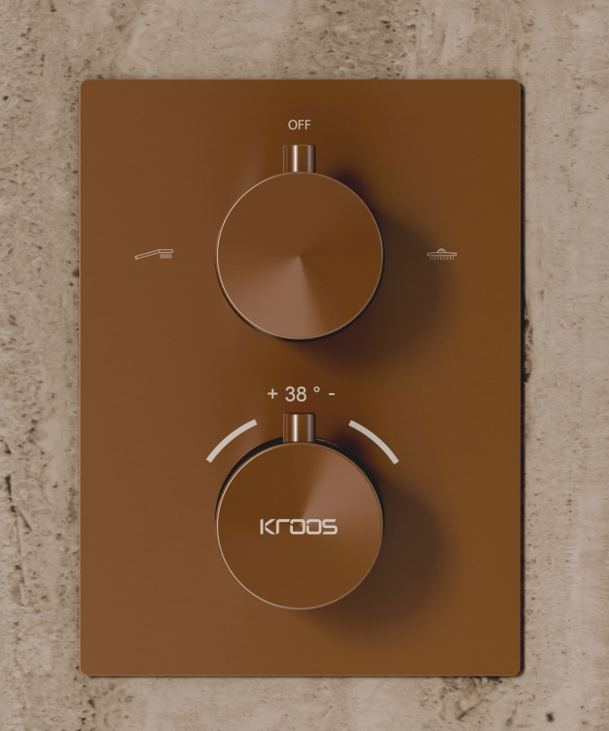 Deckenintegriertes Unterputz-Thermostat-Duschsystem – Gebürstetes Roségold