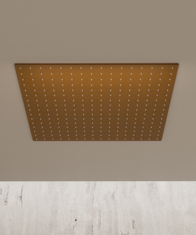 Thermostatisches Decken-Duschsystem 500 mm, 3 Körperdüsen, gebürstetes Roségold - Sirius