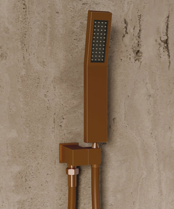 Thermostatisches Decken-Duschsystem 500 mm, 3 Körperdüsen, gebürstetes Roségold - Sirius