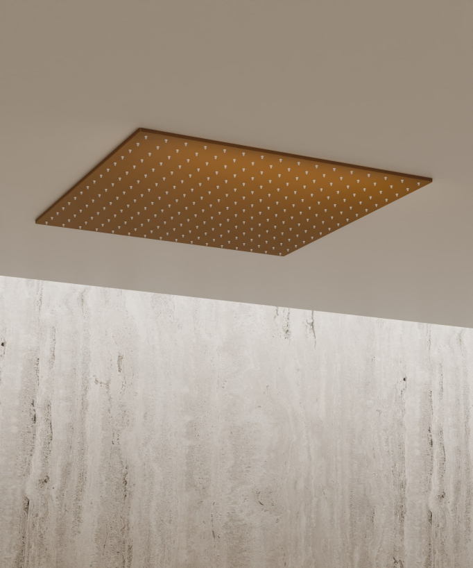 Thermostatisches Decken-Duschsystem 500 mm, 3 Körperdüsen, gebürstetes Roségold - Sirius