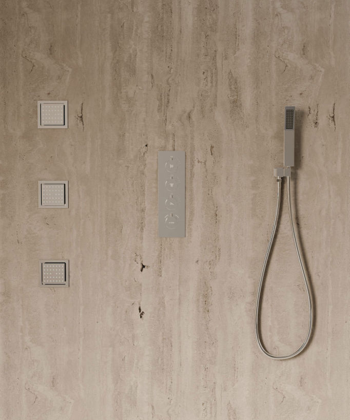 Thermostatisches Decken-Duschsystem 500 mm, 3 Körperdüsen, Chrom – Sirius