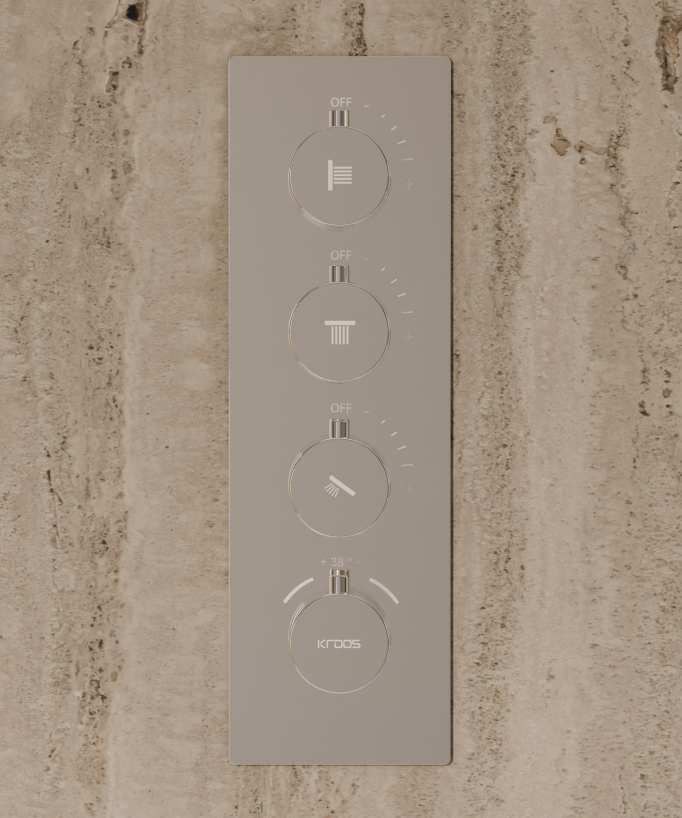 Thermostatisches Decken-Duschsystem 500 mm, 3 Körperdüsen, Chrom – Sirius