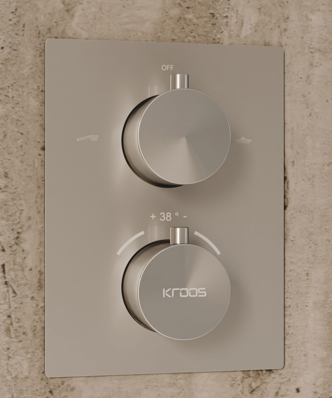 Deckenintegriertes Thermostat-Duschsystem – Gebürstetes Nickel