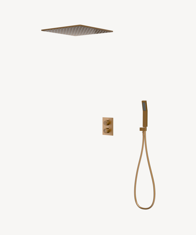 Deckenintegriertes Thermostat-Duschsystem Roségold - Sirius