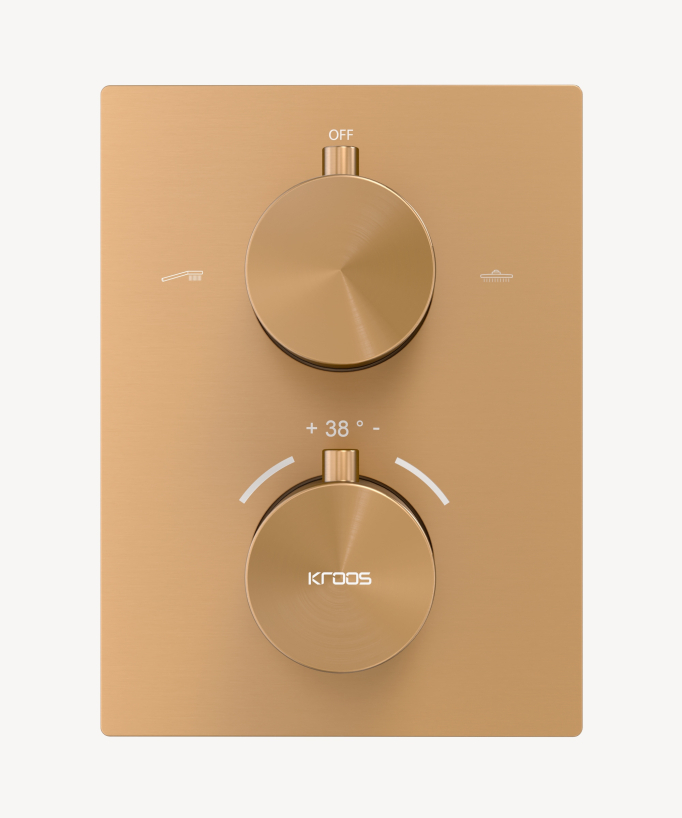 Deckenintegriertes Thermostat-Duschsystem Roségold - Sirius