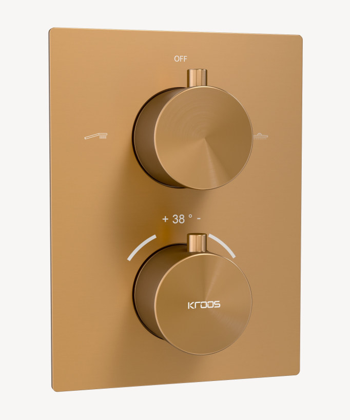 Deckenintegriertes Thermostat-Duschsystem Roségold - Sirius