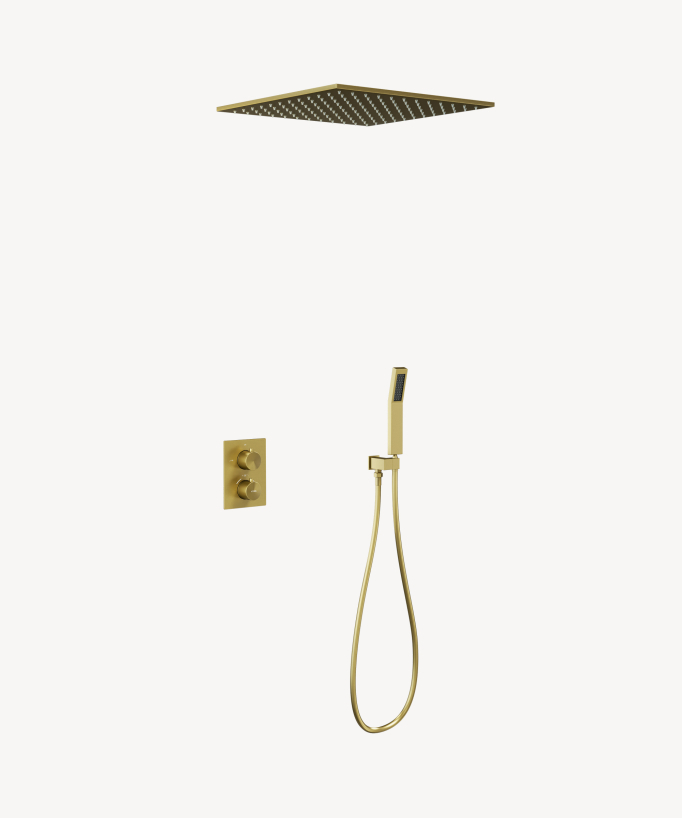 Deckenintegriertes Duschsystem Thermostat Gold - Sirius