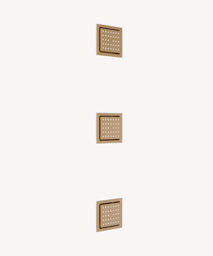 Deckenintegriertes thermostatisches Duschsystem 500 mm, 3 Körperdüsen, Roségold - Sirius