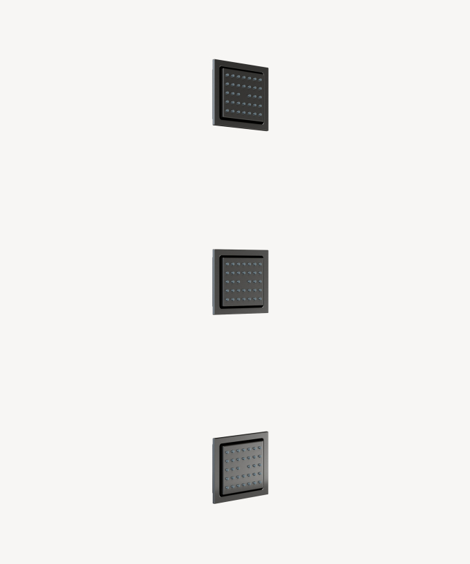Unterputz-Thermostat-Duschsystem Decke 500 mm, 3 Körperdüsen Gunmetal – Sirius