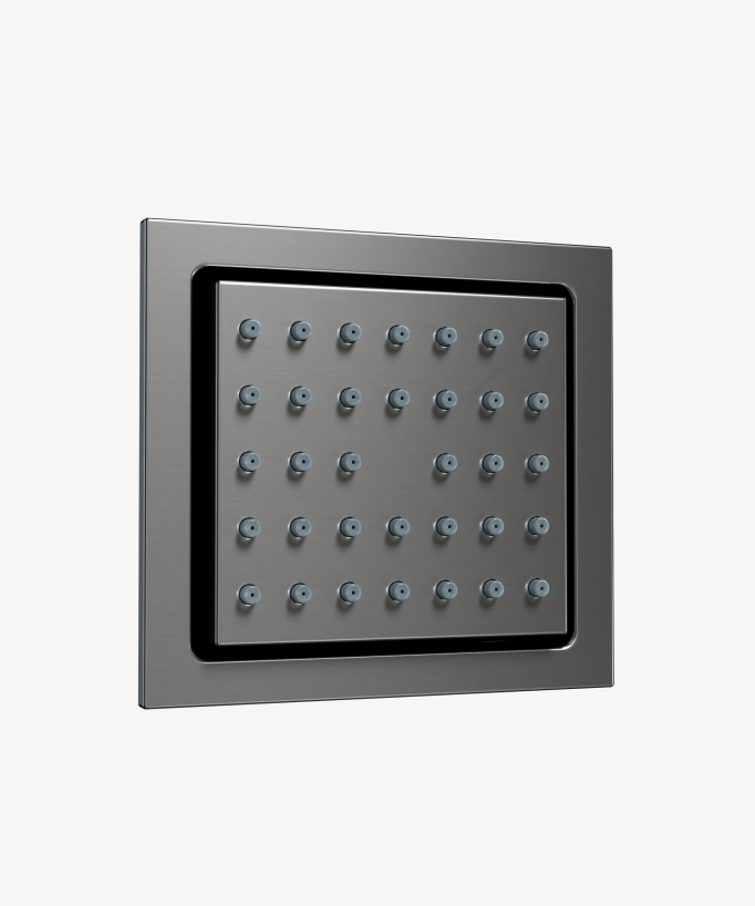 Unterputz-Thermostat-Duschsystem Decke 500 mm, 3 Körperdüsen Gunmetal – Sirius