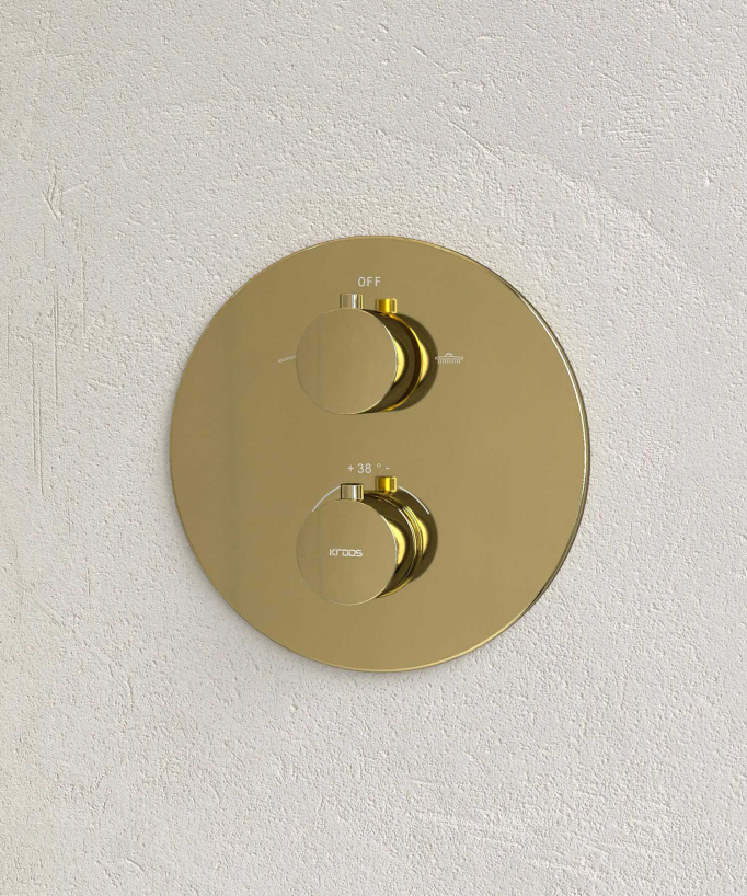 Unterputz-Duschsystem Thermostat Regenfunktion Kalkschutz Gold - Corbeau