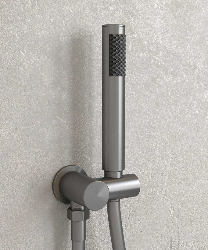 Unterputz-Duschsystem Thermostat Regendusche Antikalk Gun Metal - Corbeau
