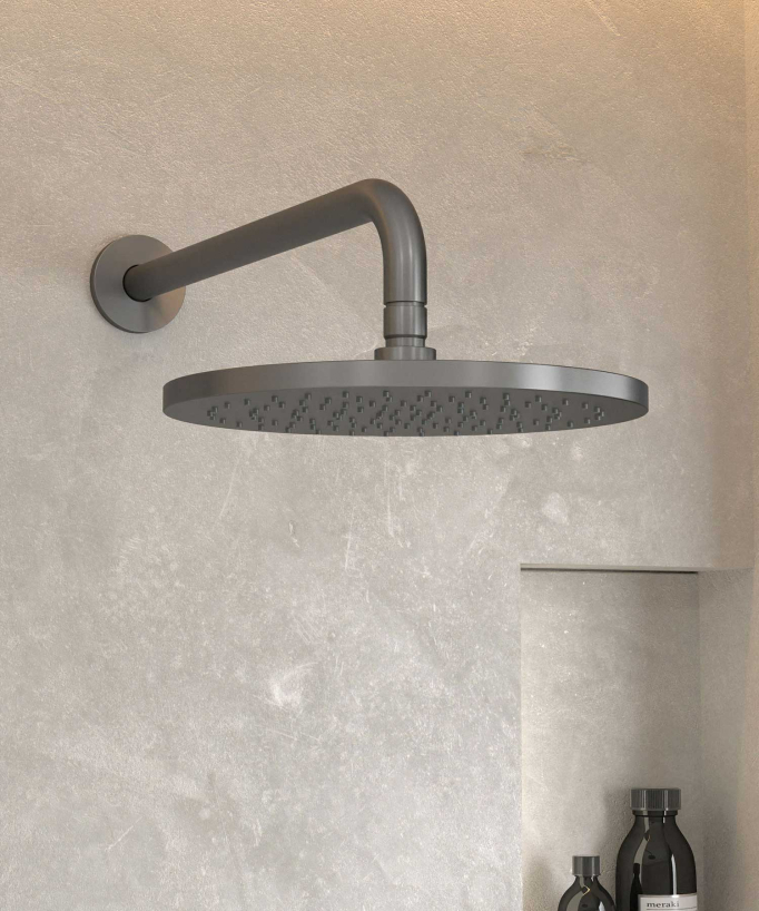 Unterputz-Duschsystem Thermostat Regendusche Antikalk Gun Metal - Corbeau
