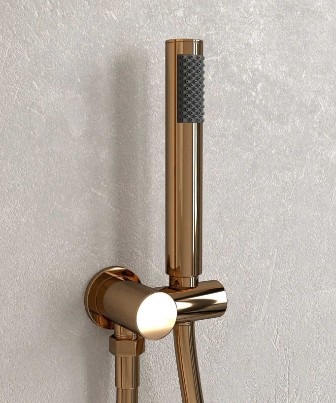 Unterputz-Duschsystem Thermostat Regendusche Kalkschutz Roségold - Corbeau