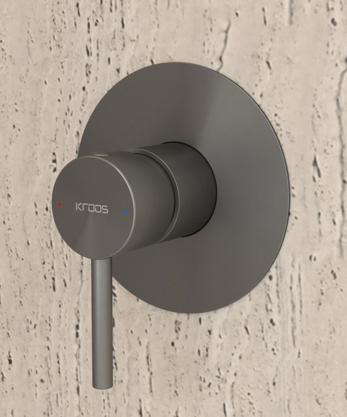 Unterputz-Duscharmatur mit Duschstangenset und Handbrause Gunmetal - Corbeau