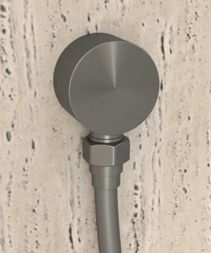Unterputz-Duscharmatur mit Duschstangenset und Handbrause Gunmetal - Corbeau