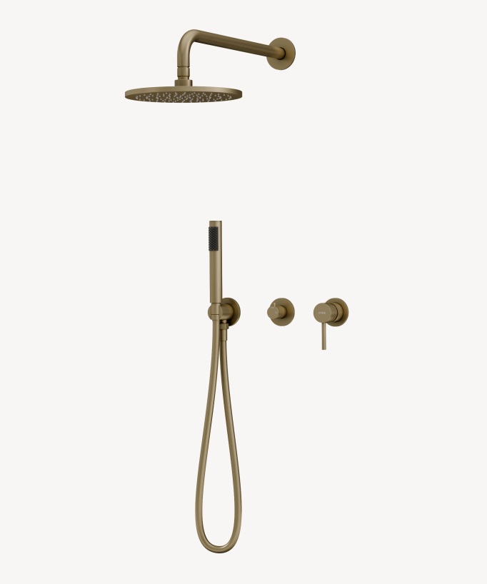 Unterputz-Duschsäule 3-Loch Gebürstetes Gold - Corbeau